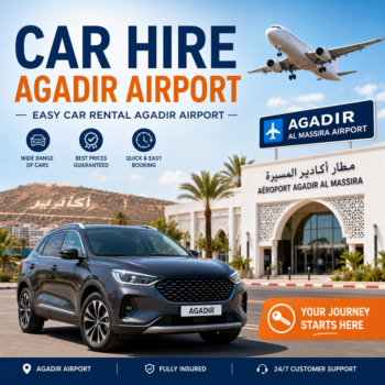 Car hire Agadir Airport with easy booking, wide car selection, and 24/7 customer support